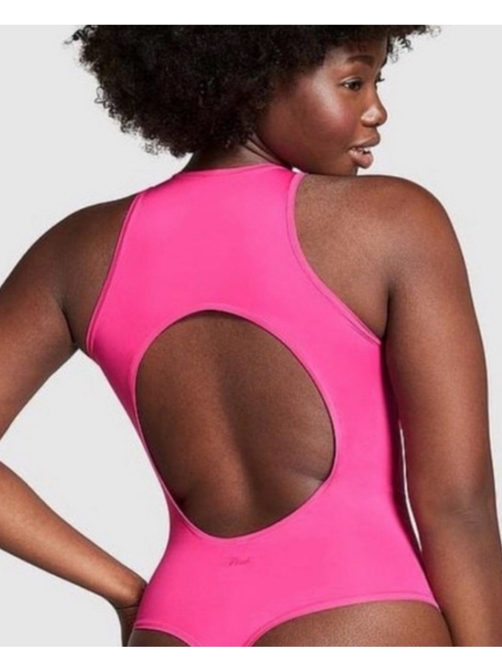PINK Victoria's Secret High-Neck Bodysuit in Bright Pink - Picture 2 of 5